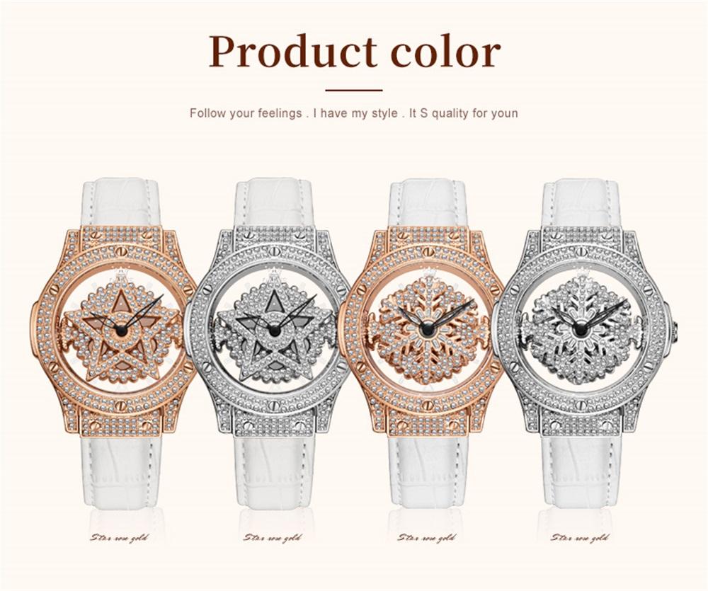 Luxury Elegant Quartz Watches Female Clock Snow Star-JW01038-Veeddydropshipping