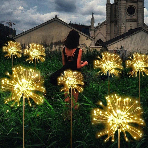 Solar Fireworks Lamp Outdoor Grass Globe Dandelion Flash String Fairy-TI00805-Veeddydropshipping