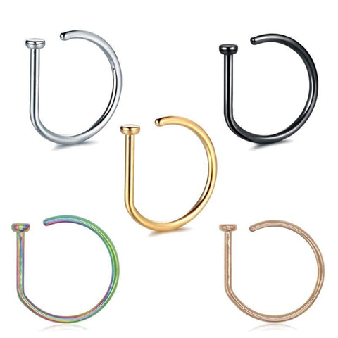 2pcs Women Men Stainless Steel Fake Nose Rings Earring-JW01370-Veeddydropshipping