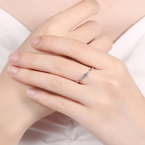 Ring for Women Jewely Sterling Sliver 18k White Gold Plated-Sterling Silver -JW00020-Veeddydropshipping