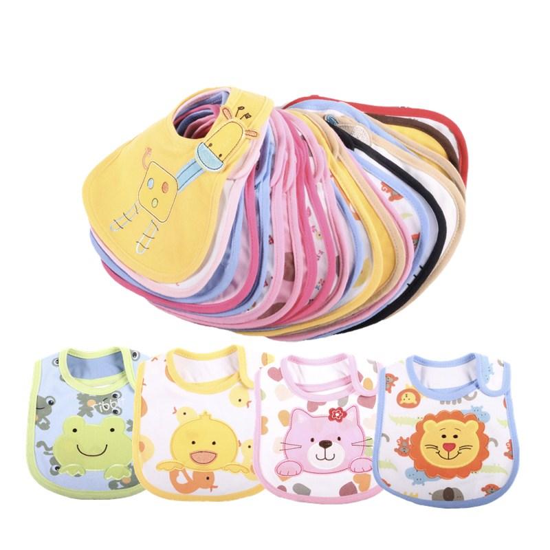 10PCS Baby Bibs Cotton Cute Cartoon Pattern Toddler Waterproof-Veeddydropshipping-1