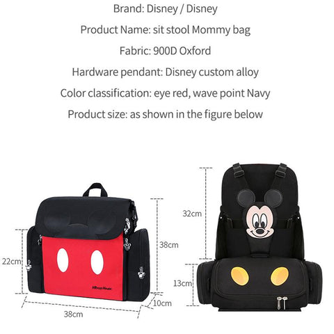 Disney Diaper Backpack Baby Bag for Mom Mickey Wet Bag Fashion-TB00230-Veeddydropshipping