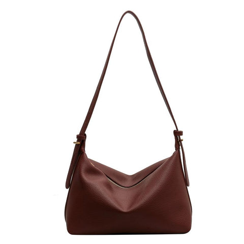 Solid Color Leather Soft Fabric Shoulder Bags Casual Ladies Bags Zip Ladies-BS00102-Veeddydropshipping