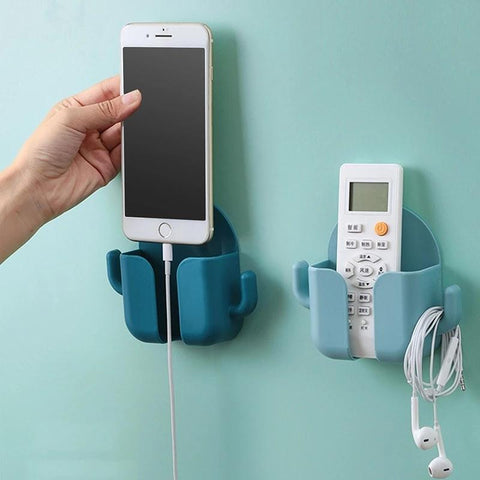 Multifunction Mobile Phone Wall Hanger Self Adhesive Charging Holder Plug Remote-PA00535-Veeddydropshipping