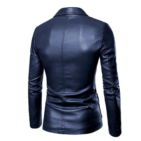 small suit men&#39;s lapel leather jacket-MF01364-Veeddydropshipping