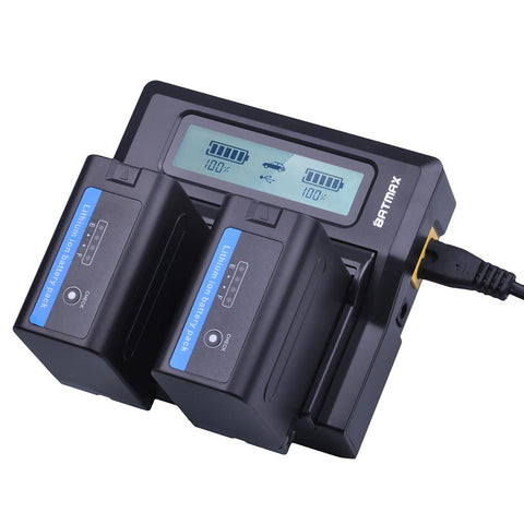 2Pcs 7200mAh NP F970 NP-F960 Power Indicator Battery Batterie +Ultra Fast -CE00496-Veeddydropshipping