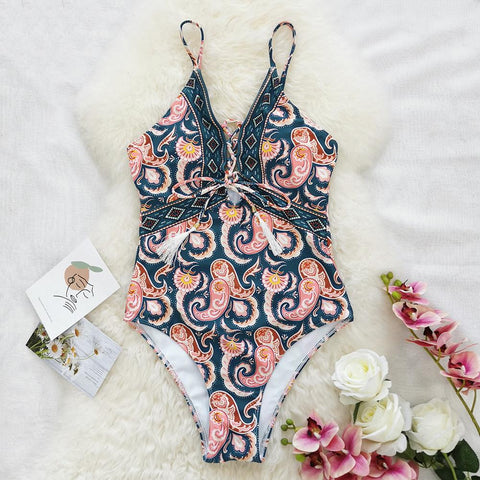 2023 Sexy One Piece Swimsuit Patchwork Swimwear Women Monokini Bodysuit Push Up Swim-OS00280-Veeddydropshipping