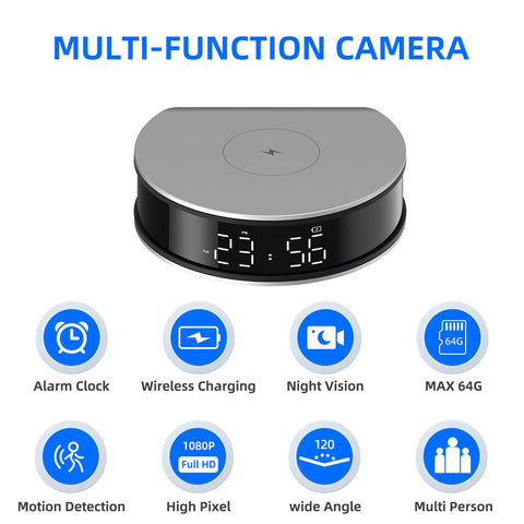 Mini Camera Clock HD Night Vision View Alarm WIFI Secret Surveillance Home-CE00398-Veeddydropshipping