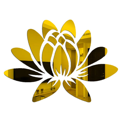 3D DIY Lotus Flower Mirror Wall Sticker-HA00230-Veeddydropshipping