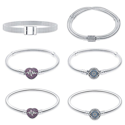 925 Sterling Silver Magic Zircon Original Bracelet DIY Charms-JW00945-Veeddydropshipping