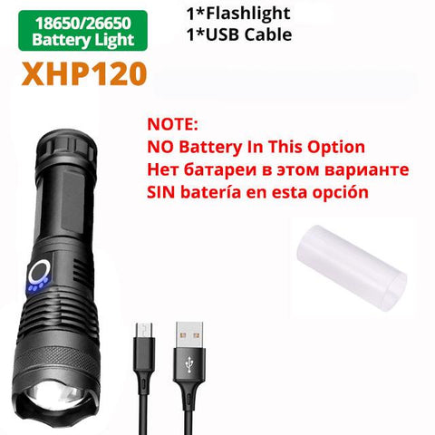 ZK40 50000000LM High Power XHP220 Powerful LED Flashlight Tactical Military-TI00795-Veeddydropshipping