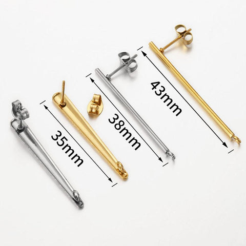 Stainless Steel Ear Studs Earring Earplug for Earrings DIY-JW01610-Veeddydropshipping