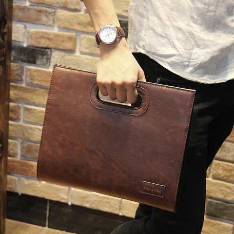 Briefcases Handbag Maletines Crazy Horse Leather New IPad Men&#39;s-BS00505-Veeddydropshipping