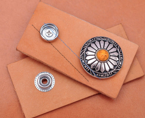 Turquoise Concho Snap Button Connector For DIY Leathercraft-BS00713-Veeddydropshipping