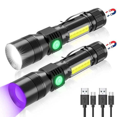 UV Light &amp; Strong Light Flashlight USB Rechargeable Camping Lantern-TI00755-Veeddydropshipping