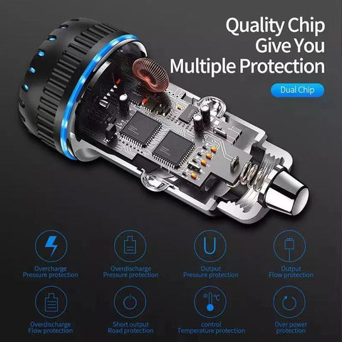 Dual Ports PD Car Charger USB C Quick Charge 3.0 USB-PA01143-Veeddydropshipping