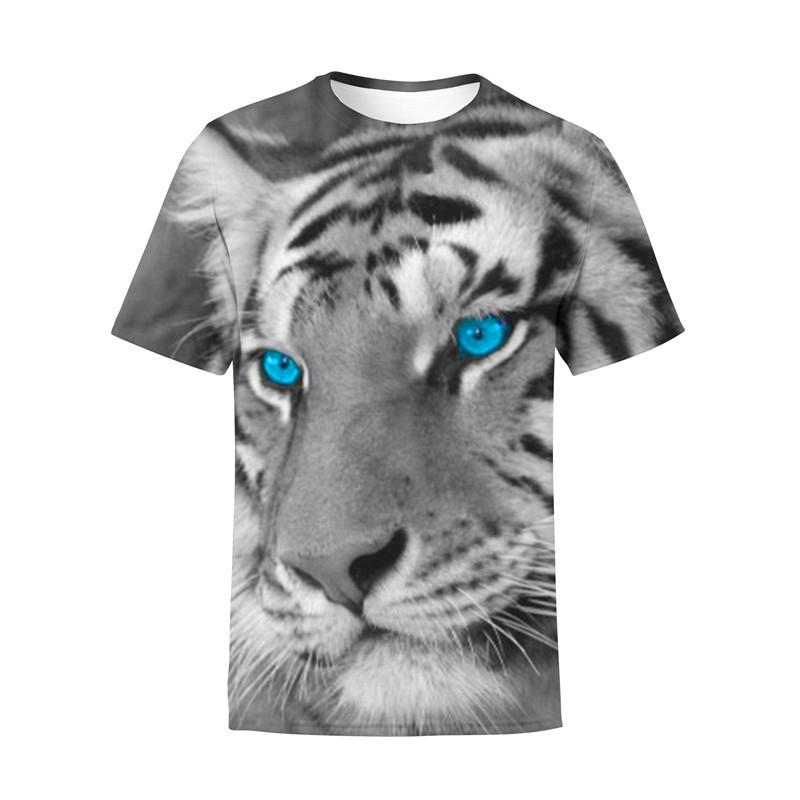 Summer Fashion Unisex Animal Cool Cartoon Tiger T-shirt Children Boys-TB01177-Veeddydropshipping