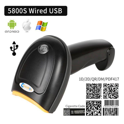 Barcode Scanner 2.4G Wireless 1D 2D Reader Image QR PDF417 Data Matrix Code Bar Gun-Veeddydropshipping
