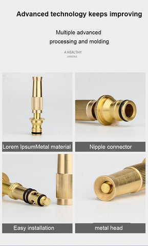 Garden Brass Adjustable Spray Gun Hose Nozzle-HA01522-Veeddydropshipping