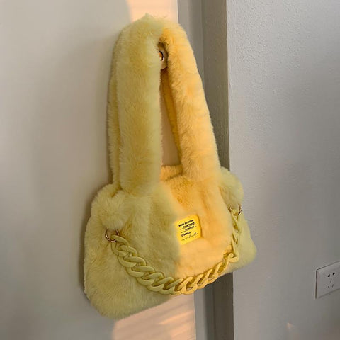 Winter Trend Designer Fashion Small Soft Faux Fur Kawaii Handbags-BS00119-Veeddydropshipping