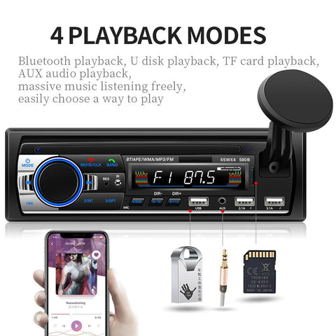 2 din car radio 12V 24V Bluetooth V5.0 Car Audio Stereo In-dash FM Aux-AM00544-Veeddydropshipping