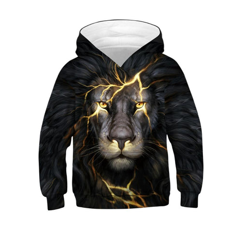 Wolf Tiger 3D Print Boys Hoodies Teens Spring Autumn Outerwear Kids-TB01339-Veeddydropshipping