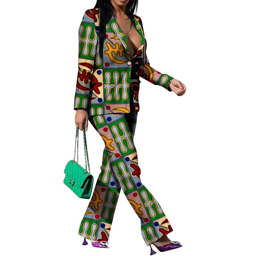 African Wax Print Dashiki Suit for Women-WF01734-Veeddydropshipping