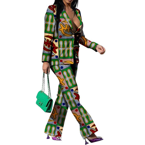 African Wax Print Dashiki Suit for Women-WF01734-Veeddydropshipping