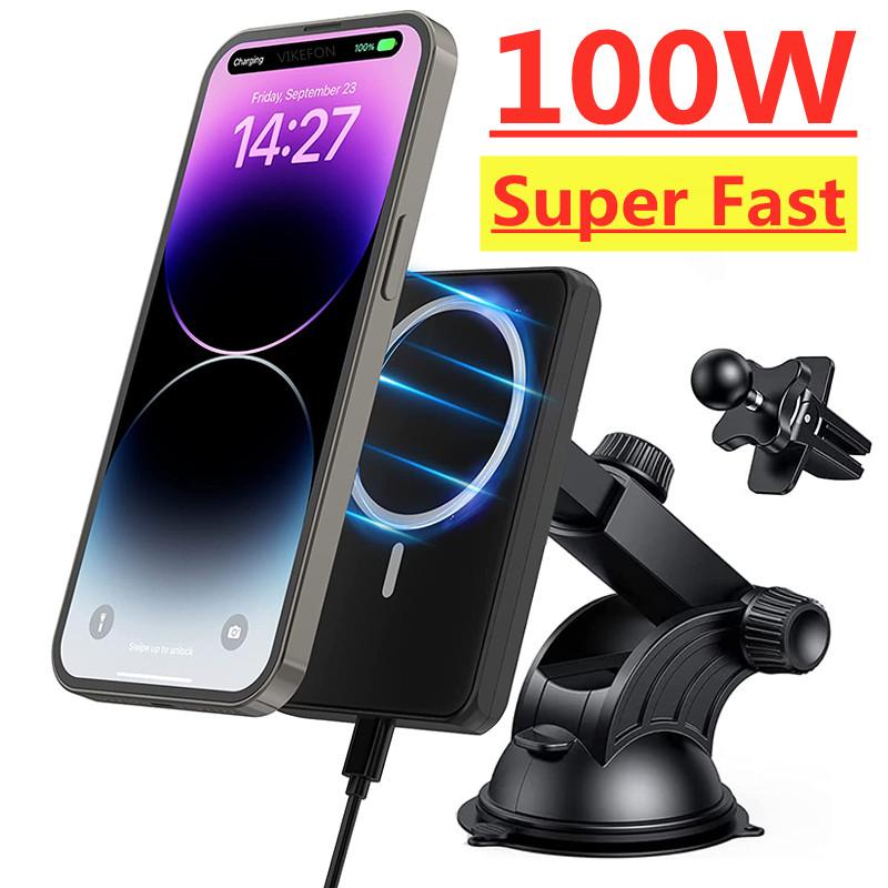 100W Magnetic Wireless Car Charger Air Vent Mount for iPhone-PA01089-Veeddydropshipping