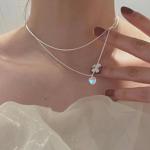 Love Pendant Necklace Geometric Simple Clavicle Chain Jewelry-JW01227-Veeddydropshipping
