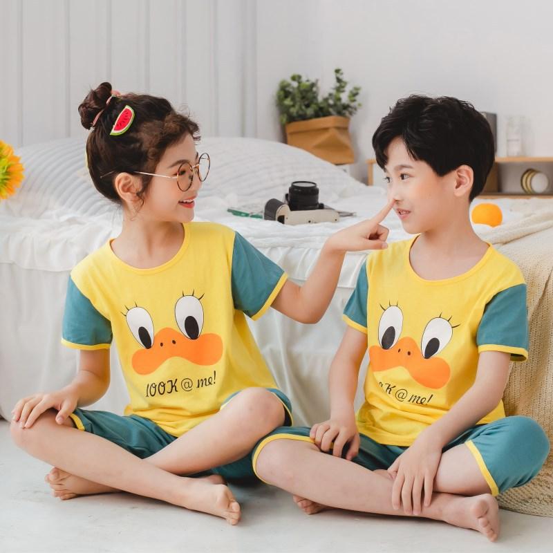 Boys Girls Pajamas New Summer Short Sleeve  Cotton Pyjamas-TB01088-Veeddydropshipping