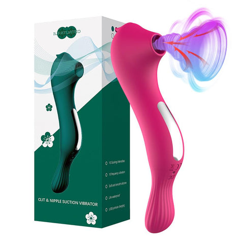 2 in1 Sucking Vibrators Female Masturbator clitoris stimulator Clit sucker Vibrator -BH01232-Veeddydropshipping