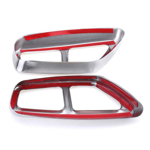 Yubao Silver/Glossy Black Car Exhaust Muffler Pipe Cover Trims Stainless Steel-AM00090-Veeddydropshipping