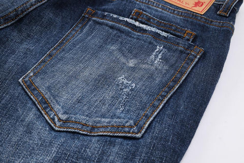 husband blue Stretch jeans mens slim denim trousers-MF00520-Veeddydropshipping