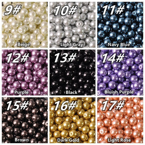 Lot Colors Round Pearl Coated GlassMaking DIY Crafts -JW00140-Veeddydropshipping