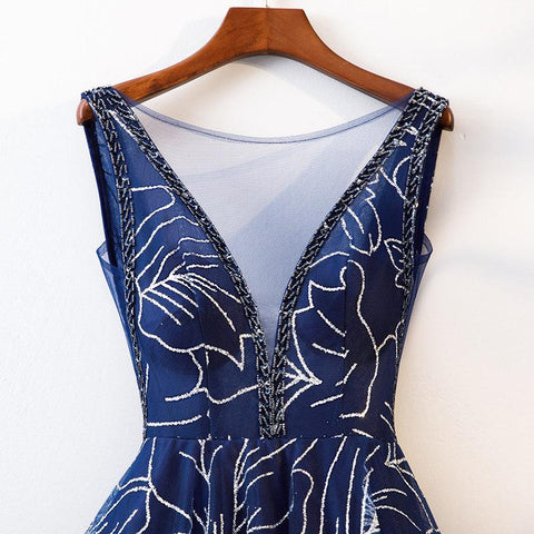New O-Neck Evening Dress Sleeveless-WF01646-Veeddydropshipping