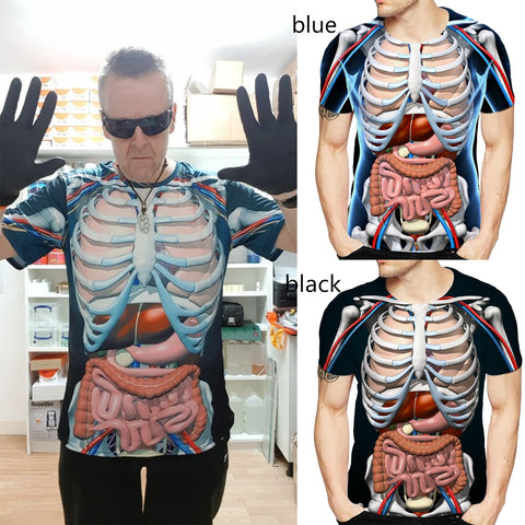 Reality T-Shirt for Anatomy 3D Printed Round Neck-MF00184-Veeddydropshipping