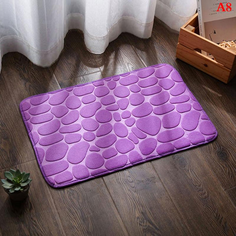 Cobblestone Embossed Bathroom Bath Mat-HA00522-Veeddydropshipping