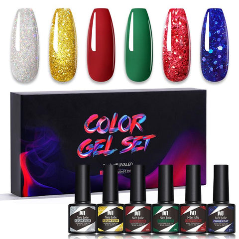 6Pcs Gel Nail Polish Set Gel Polish Kit For Manicure Design-BH00978-Veeddydropshipping