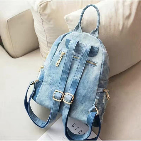 backpack wask cowboy backpack for college women Denim Backpack-BS00015-Veeddydropshipping
