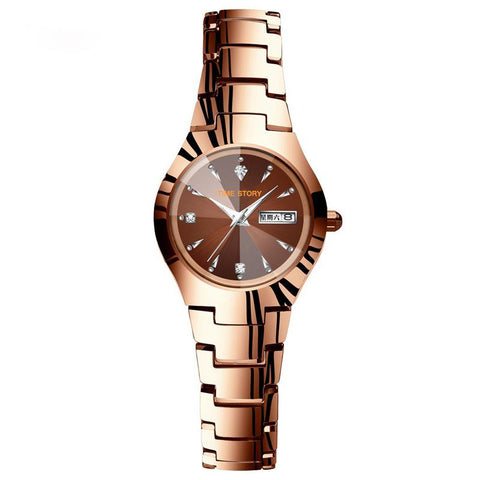 calendar fashion steel belt women waterproof quartz watch-JW00878-Veeddydropshipping
