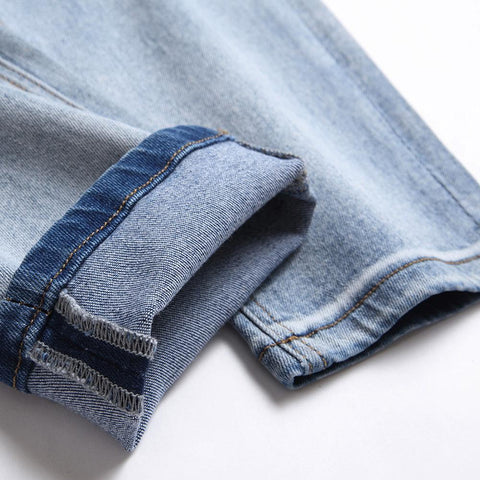 Stretch Denim Embroidery Patchwork-Veeddydropshipping