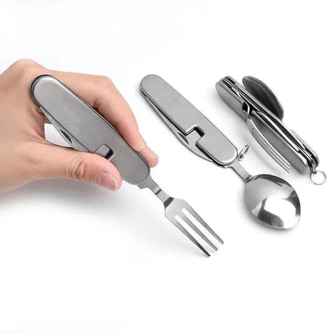 Stainless Steel Foldable Fork Spoon Knife Picnic Camping Hiking-OS01264-Veeddydropshipping