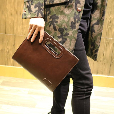 Briefcases Handbag Maletines Crazy Horse Leather New IPad Men&#39;s-BS00505-Veeddydropshipping