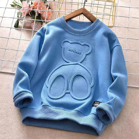 Spring Autumn Steel Print Bear Sweatshirt Boys Clothes-Veeddydropshipping