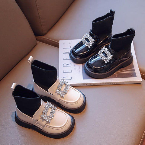 Child Fashion Boots 2023 Spring and Autumn New Girls Rhinestone Princess-TB00135-Veeddydropshipping