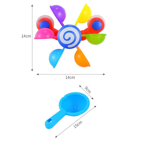 Baby Bath Toys Colorful Waterwheel Bathing Sucker Bathtub Water Spray-TB00493-Veeddydropshipping