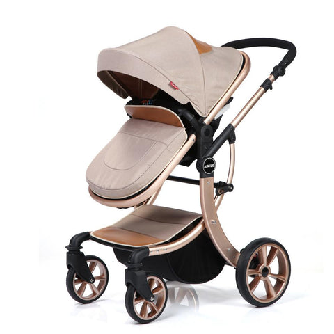 Leather 2 in 1 Baby Stroller,Two Way Stroller,Car Seat Newborn-TB00362-Veeddydropshipping