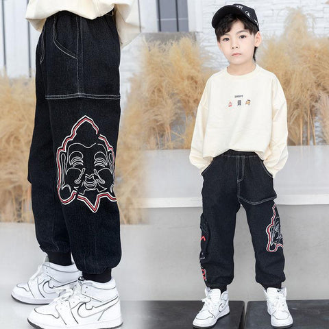 2021 toddler Boys Casual Jeans Trousers Autumn Denim Pants Kids-TB01285-Veeddydropshipping