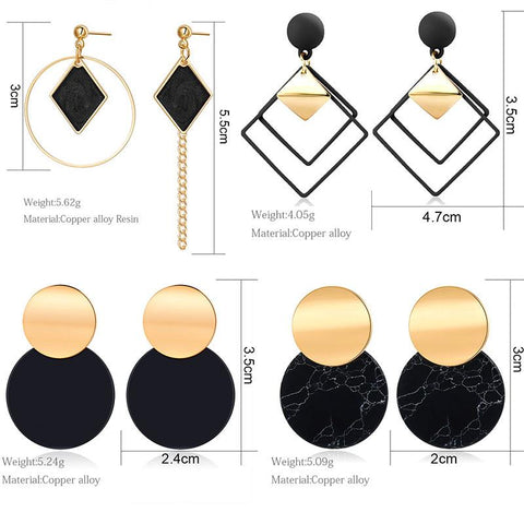 Korean Statement Earrings for women Black Cute  Trend Jewelry-JW01426-Veeddydropshipping